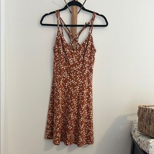 Nine Britton Orange Spaghetti Strap Sundress